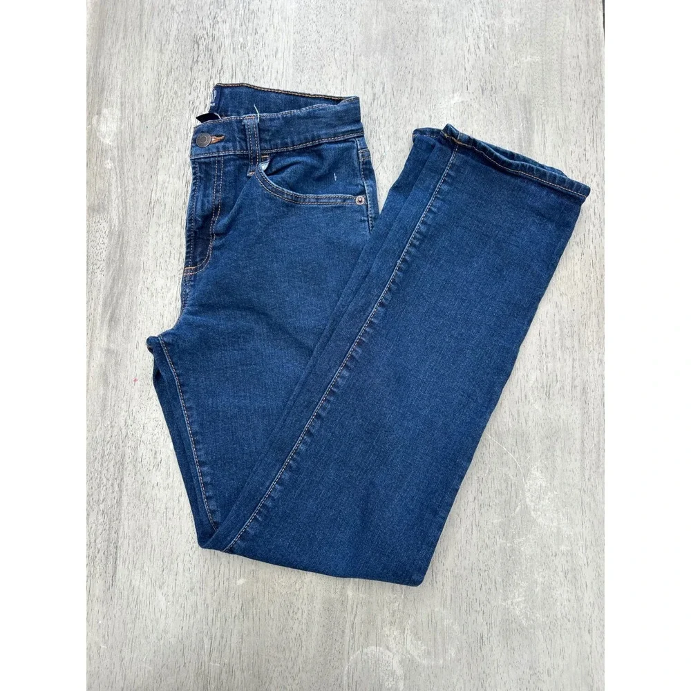 Gap Denim Boys Stretch Straight Jeans Dark Wash Size 16 Regular Blue Pants
